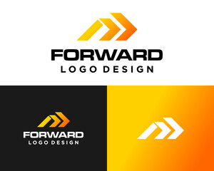 Dynamic Forward Arrow Logo Design Concept with Gradient Colors