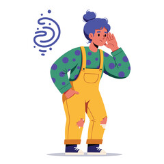 Young person struggling to hear important message in conversation