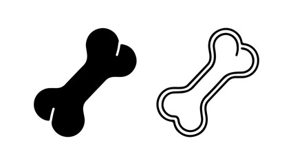 Dog bone outline and solid with transparent background