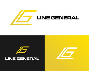 Line General Logo Design with Modern L and G Monogram