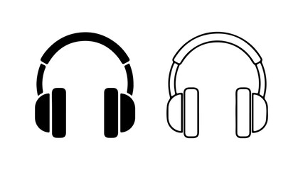 Headphones icon set with transparent background