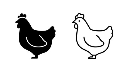 Chicken icons with transparent background