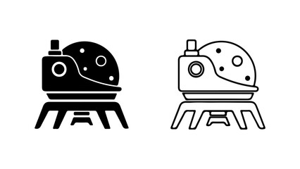 Astronaut robot icon with transparent background