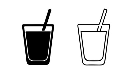 Drink with straw with transparent background