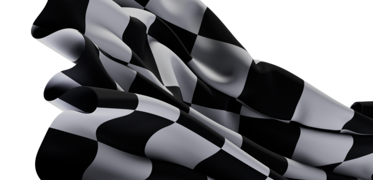High-resolution image of a flowing checkered flag. Perfect for sports, racing, victory, and competition themes.