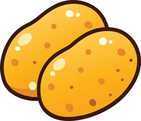 Two stylized potatoes with a clean modern design on a white background