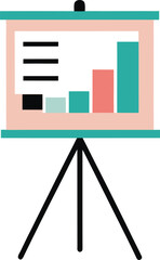 Realistic flat design presentation board on a tripod stand