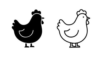 Chicken icon set with transparent background