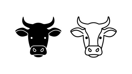 Cow head outline with transparent background