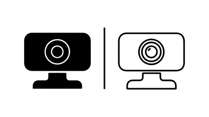 Webcam icons with outline and solid fill