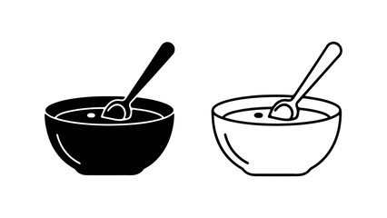 Bowls with spoons with transparent background