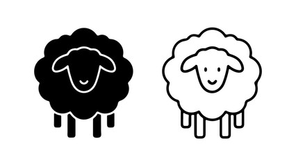 Sheep icon set with transparent background