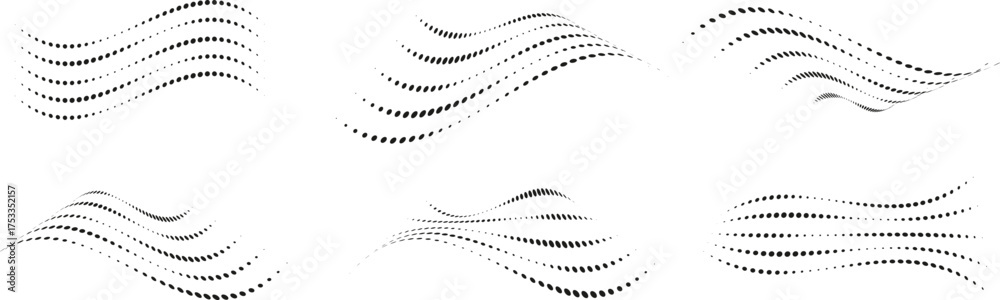 Wall mural abstract black curved line wave patterns forming smooth flowing gradients. modern minimal design bac
