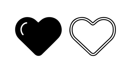 Two heart icons with transparent background