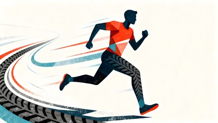 Obraz premium Running athlete in motion