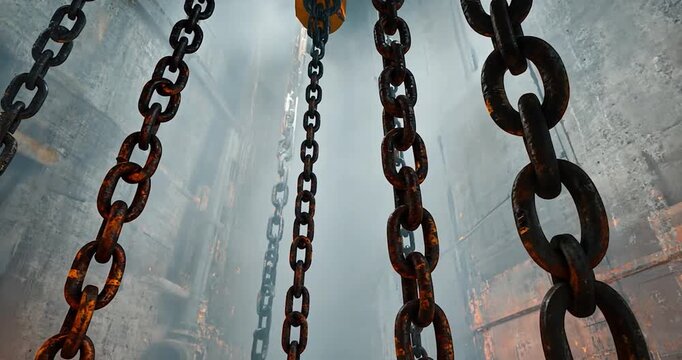 Rusty chains industrial interior