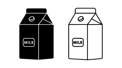 Milk carton icons with transparent background