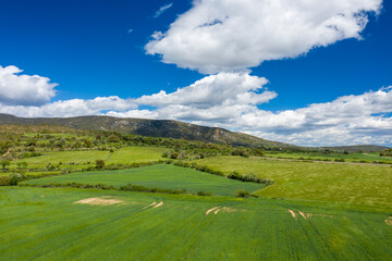 This landscape photo was taken in Europe, Spain, Aragon, Huesca, Samitier, in summer. It shows the...