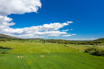 This landscape photo was taken in Europe, Spain, Aragon, Huesca, Samitier, in summer. It shows the...