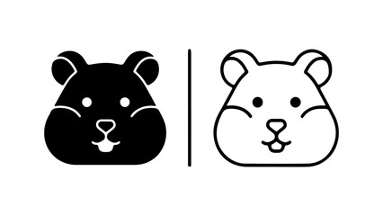 Hamster head icons with transparent background