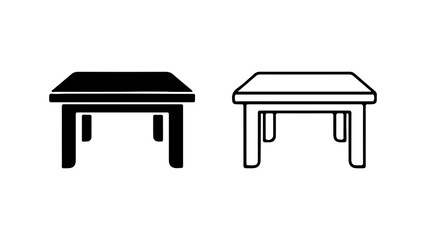 Table icon set with transparent background