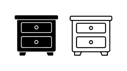 Nightstand furniture set with transparent background