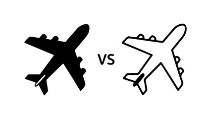 Airplane comparison with transparent background