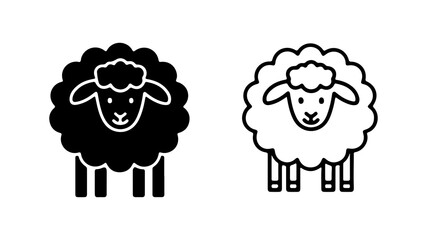 Sheep icon set with transparent background