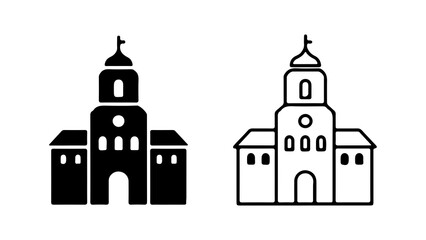 Church building outline with transparent background