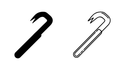 Crowbar tool outline with transparent background