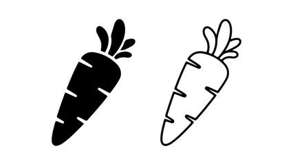 Carrot icon set with transparent background
