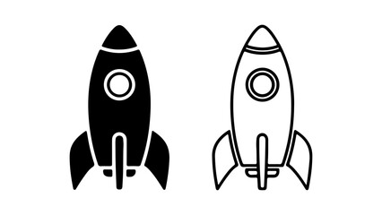 Rocket ship icon with transparent background