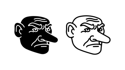 Man face sketches with contrasting tones
