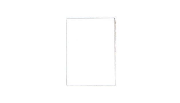 White rectangle centered against black background, with slight edge detailing
