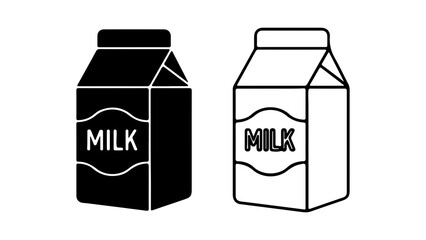 Milk carton icons with transparent background