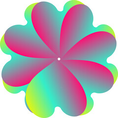 Abstract Gradient Flower Graphic Element