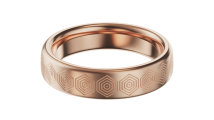 Elegant rose gold ring with hexagon pattern design jewelry