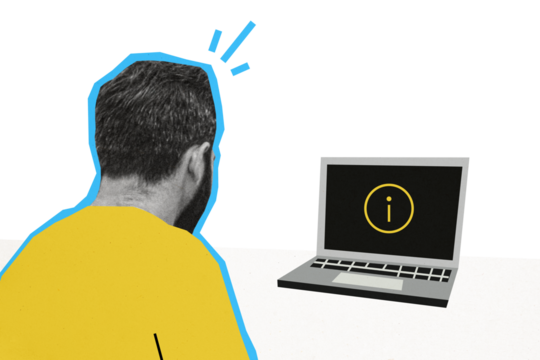 Composite photo collage of young man programmer sit back break macbook device error software problem device isolated on painted background