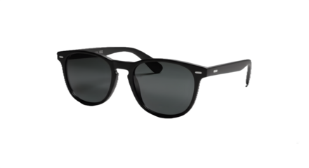 Black sunglasses shine against black background. Great for product photography, fashion branding, and website banners.