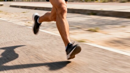 Person running on pavement