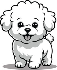Fototapeta premium Cute cartoon a illustrator vector Bichon Frisé