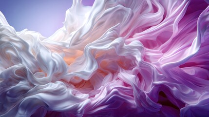 Obraz premium An elegant swirl of pink and white, flowing and blending seamlessly, creates a captivating abstract design that evokes emotions of peace, creativity, and beauty.