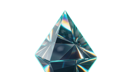 Stunning crystal prism refracts light beautifully for design