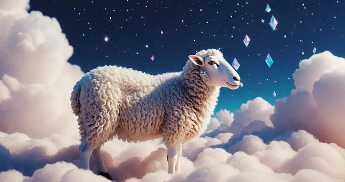 Sheep cloud night sky