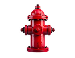 Realistic Red Fire Hydrant Isolated on Transparent Background