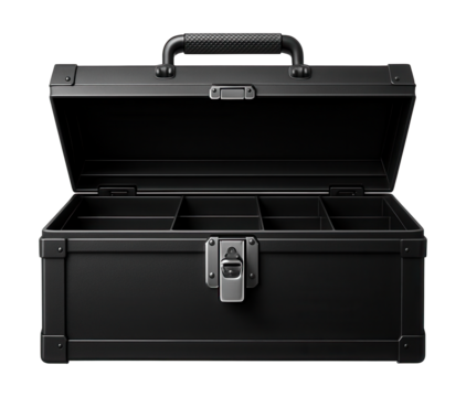 Lockable toolbox for secure storage in shared workspaces.