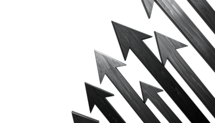 Stylish arrows pointing upwards symbolize growth and progress