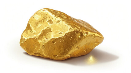 A stunning shiny gold nugget with realistic texture and natural shape