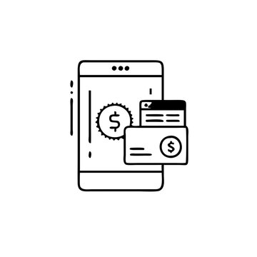 Vector art of mobile payment vector icon online banking, money transaction, financial service