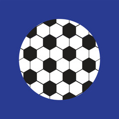 Classic Soccer Ball Icon on Blue Background